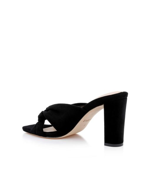 L'Agence Black Leonie Suede Block-Heel Sandal