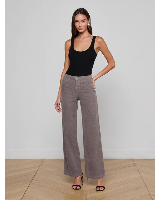 Jean Large En Velours Côtelé Scottie L'Agence en coloris Gray