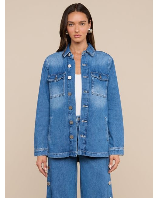L'Agence Blue Samaya Denim Safari Jacket