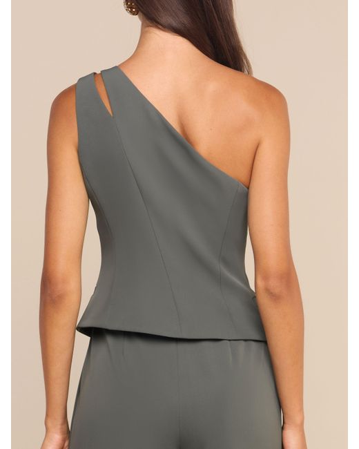 L'Agence Blue Zinnia One-Shoulder Top