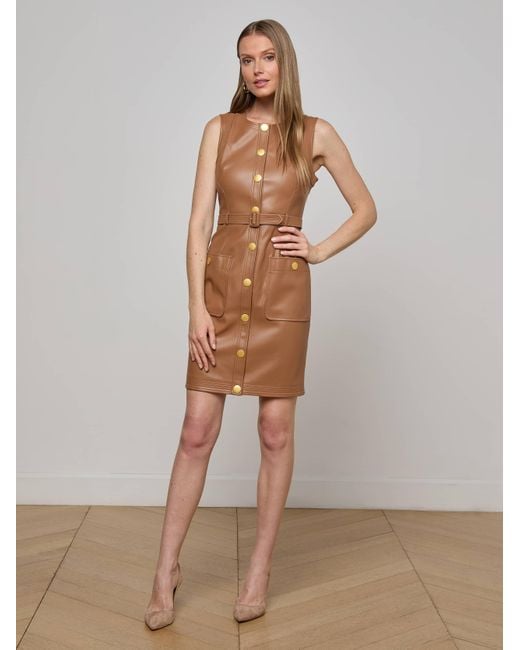 L'Agence Multicolor Ronin Vegan Leather Dress