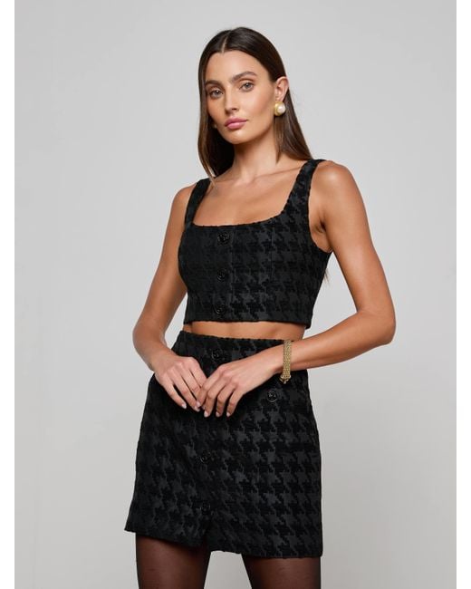 Top À Motif Pied-De-Poule Maylin, Noir À Motif Pied-De-Poule Ton Sur Ton L'Agence en coloris Black