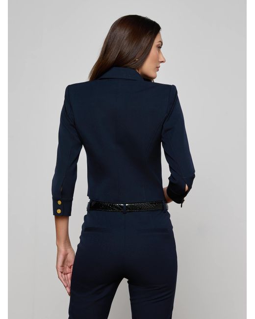 L'Agence Blue Kumi Cropped Jacket