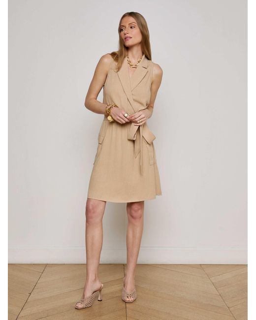 Robe En Lin Mélangé Cosima, Amande L'Agence en coloris Natural