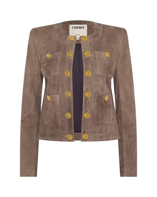 L'Agence Blue Jayde Collarless Jacket