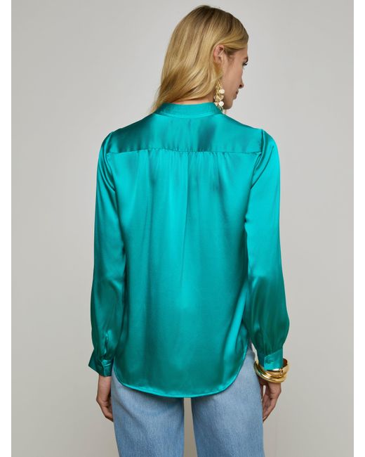 L'Agence Blue 'Agence Bianca Blouse Top