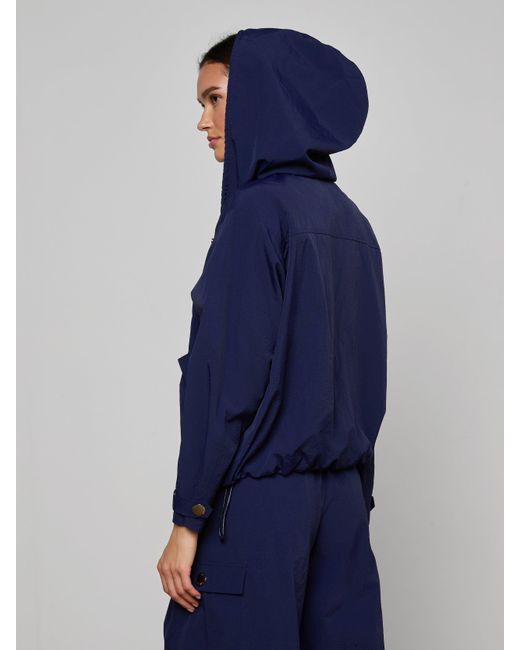 L'Agence Blue Geovana Hooded Windbreaker