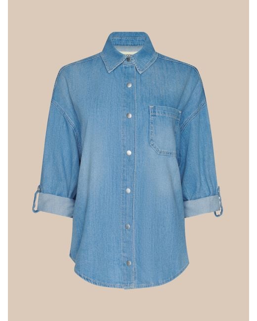 L'Agence Blue Jorah Oversized Shirt