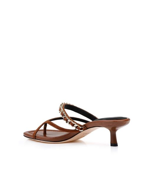L'Agence Brown Georgette Kitten-Heel Sandal