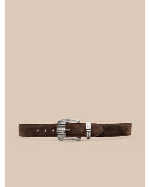 L'Agence Brown Aya Suede Belt