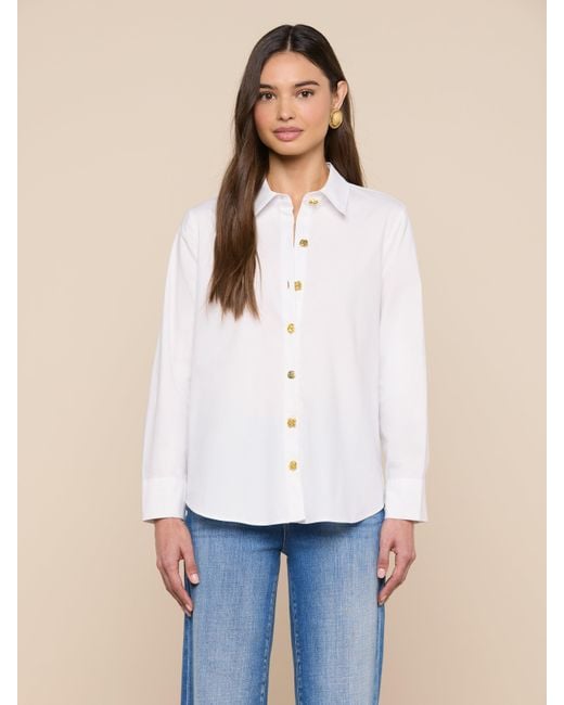 L'Agence Blue Ellery Button-Down Shirt