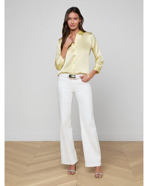 Chemisier En Soie Dani, Sorbet Citron L'Agence en coloris White
