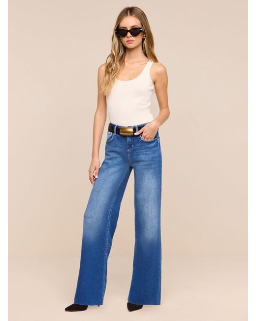 L'Agence Blue Petite Scottie Wide-Leg Jean