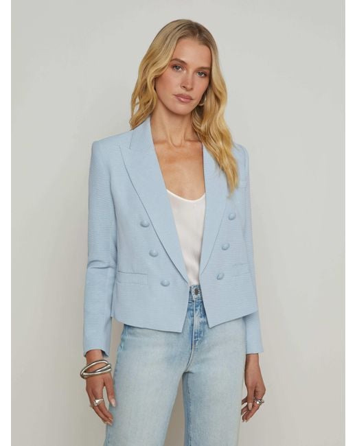 L'Agence White Brooke Open-Front Blazer