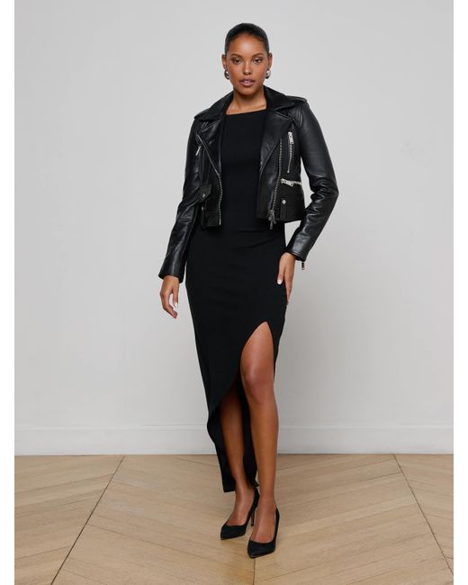 L'Agence Black Blakely Leather Biker Jacket