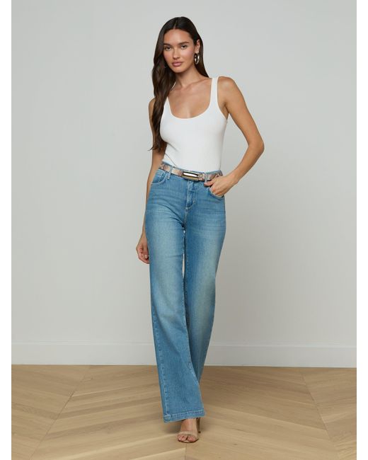 L'Agence White Marlowe Leather Belt