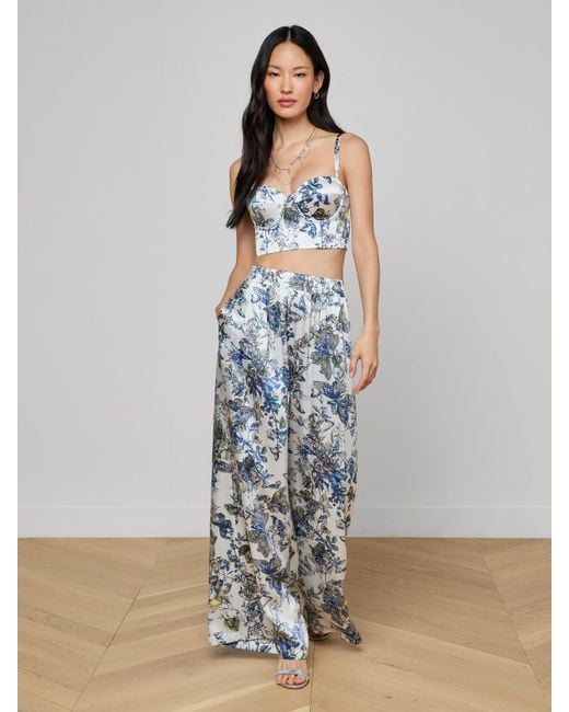 L'Agence White Sonya Silk Bustier