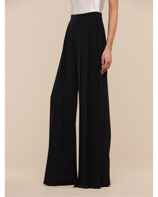 L'Agence Blue Nova Pleated Wide-leg Pant