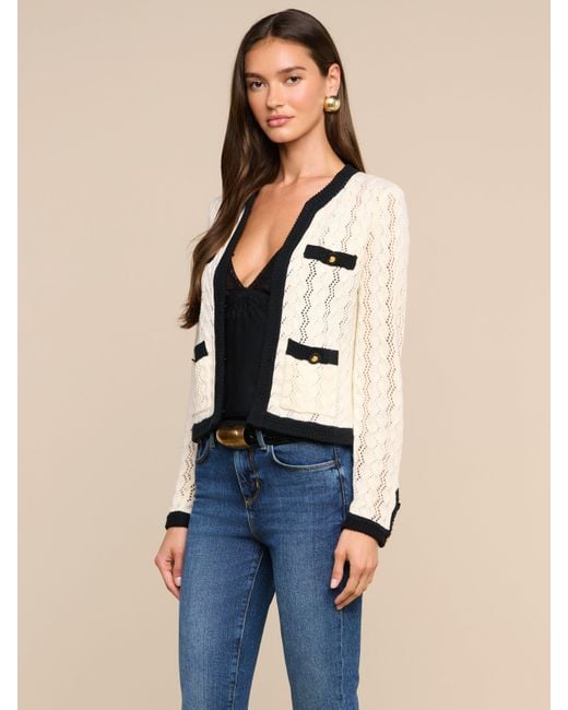 L'Agence Natural Zephyra Pointelle Knit Cardigan