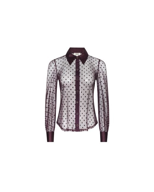 L'Agence Purple 'Agence Sophie Swiss Dot Blouse Top