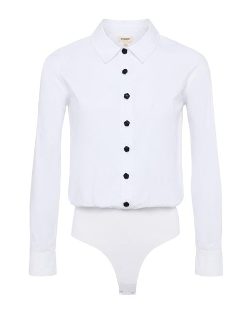 L'Agence White Blake Bodysuit