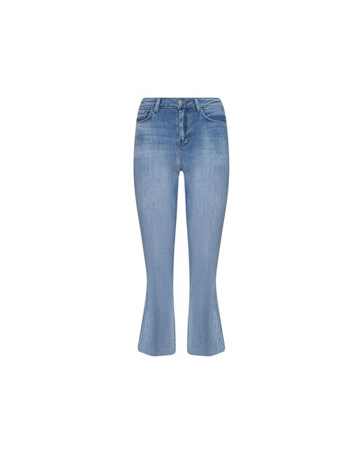 L'Agence Blue Kendra Cropped Flare Jean