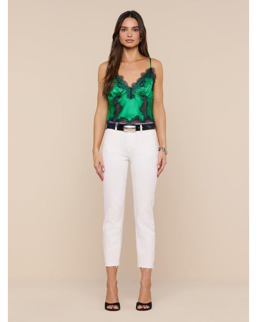 L'Agence Green Kimber Silk Lace Camisole