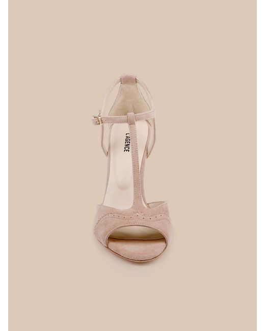 L'Agence White Radha Suede Sandal