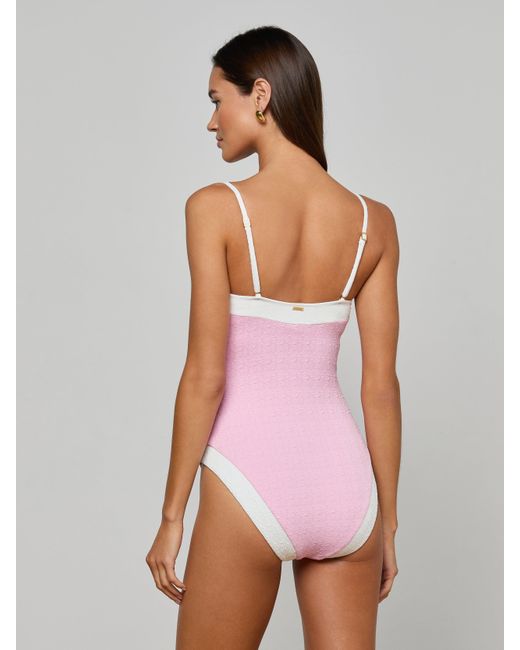 L'Agence Purple Tory Bandeau One-Piece Swimsuit