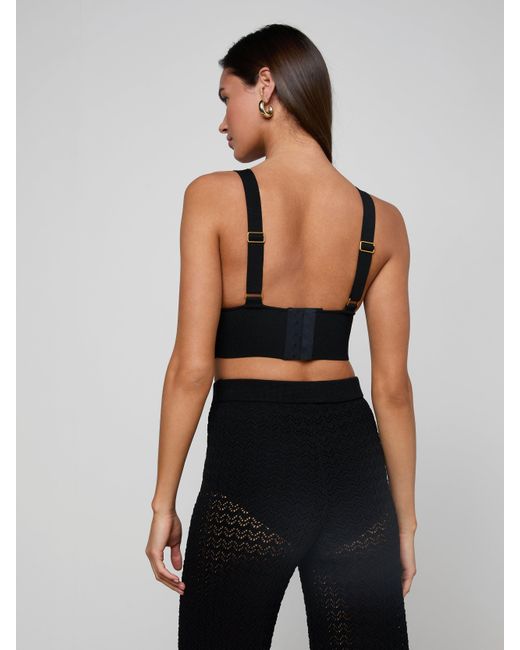 L'Agence Black Reverie Pointelle Knit Bralette