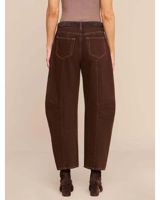 L'Agence Brown Cody Cropped Barrel-Leg Jean