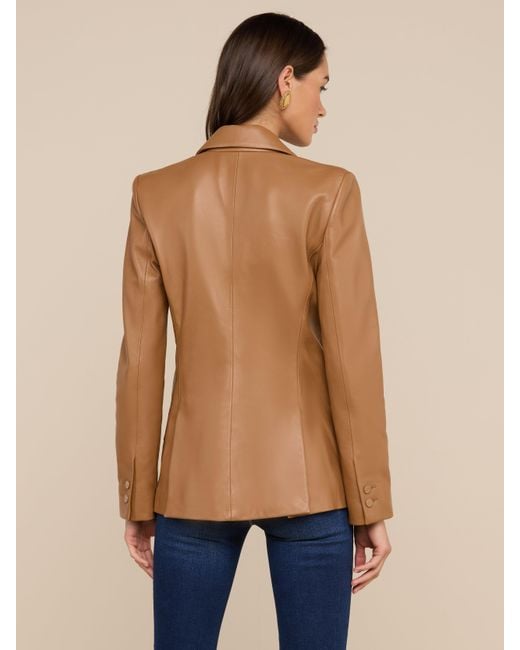 L'Agence Brown Chamberlain Leather Blazer