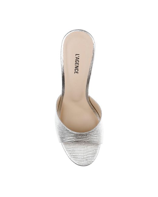L'Agence White Avery Leather Open-Toe Mule