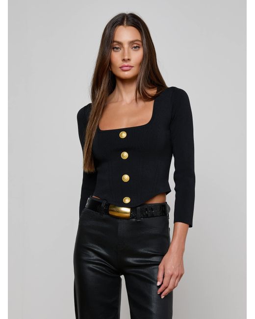 Top Sasha, Noir/Doré L'Agence en coloris Black