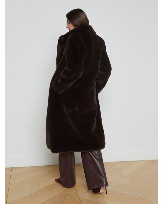 L'Agence Multicolor Luxe Vegan Fur Oversized Coat