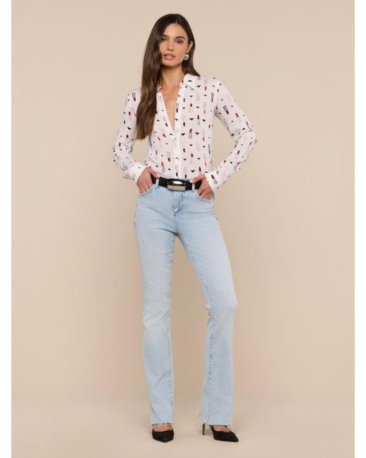 L'Agence Blue Holly Blouse Top