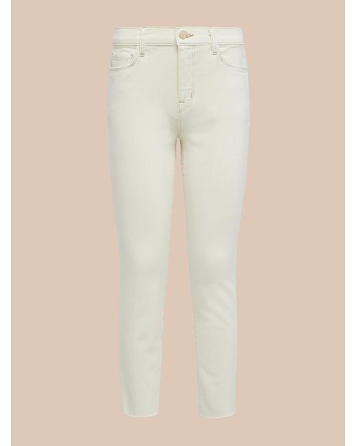 L'Agence White Sada Slim-Leg Cropped Jean