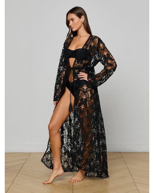 L'Agence Black Janus Cover-Up Robe