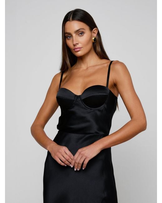 L'Agence Black Orlina Silk Camisole
