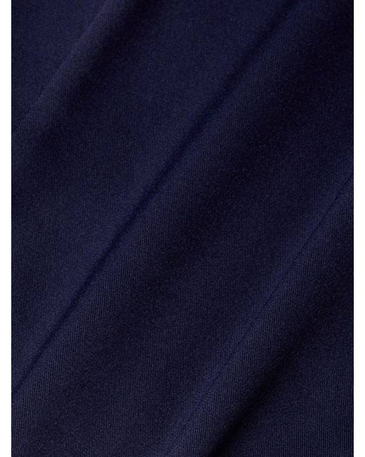 L'Agence Blue Dara Stretch-Satin Bodysuit