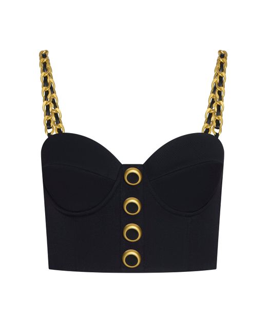 L'Agence Black Sophia Chain Bralette