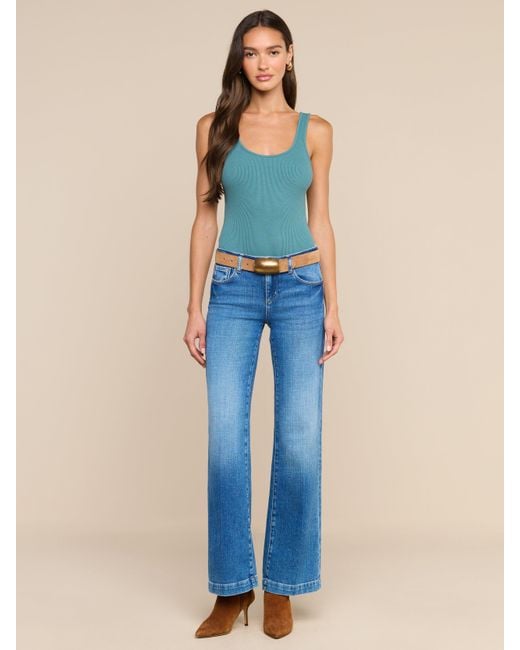 L'Agence Blue Nica Scoopneck Bodysuit