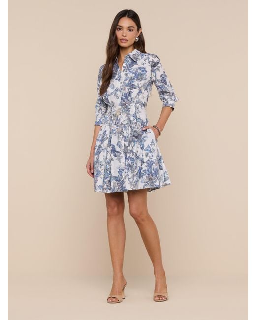 L'Agence Blue Journi Shirt Dress