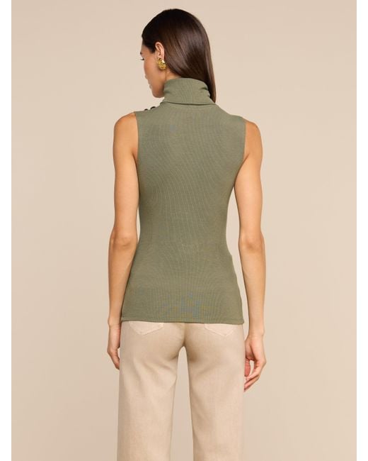 L'Agence Green Ceci Sleeveless Turtleneck