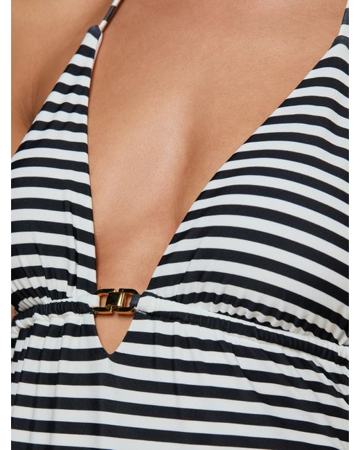 L'Agence Blue Leila Halter One-Piece Swimsuit