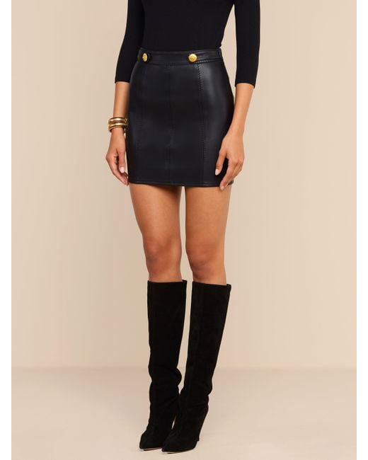 L'Agence Black Arlena Vegan Leather Mini Skirt