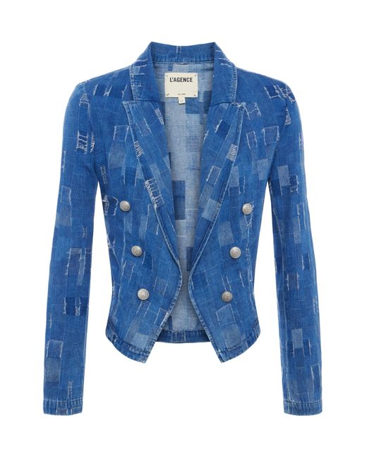 L'Agence Blue Wayne Denim Blazer