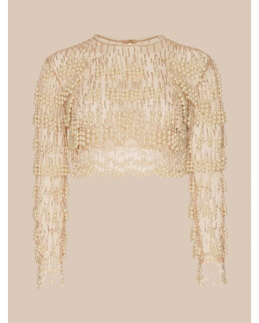 L'Agence Natural Rogan Pearl Fringe Top