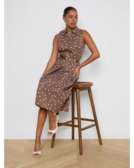 L'Agence Brown Kylo Shirt Dress