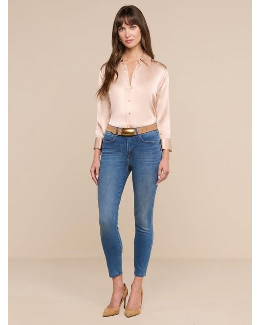 L'Agence Natural Dani Silk Blouse Top